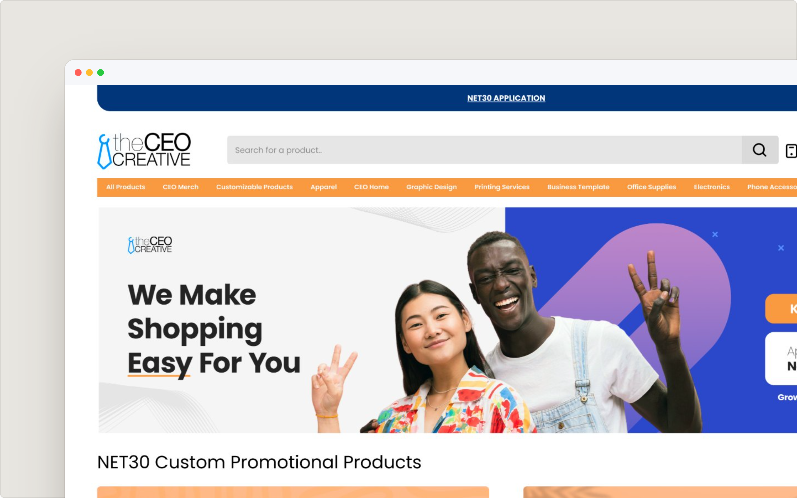 The CEO Creative homepage