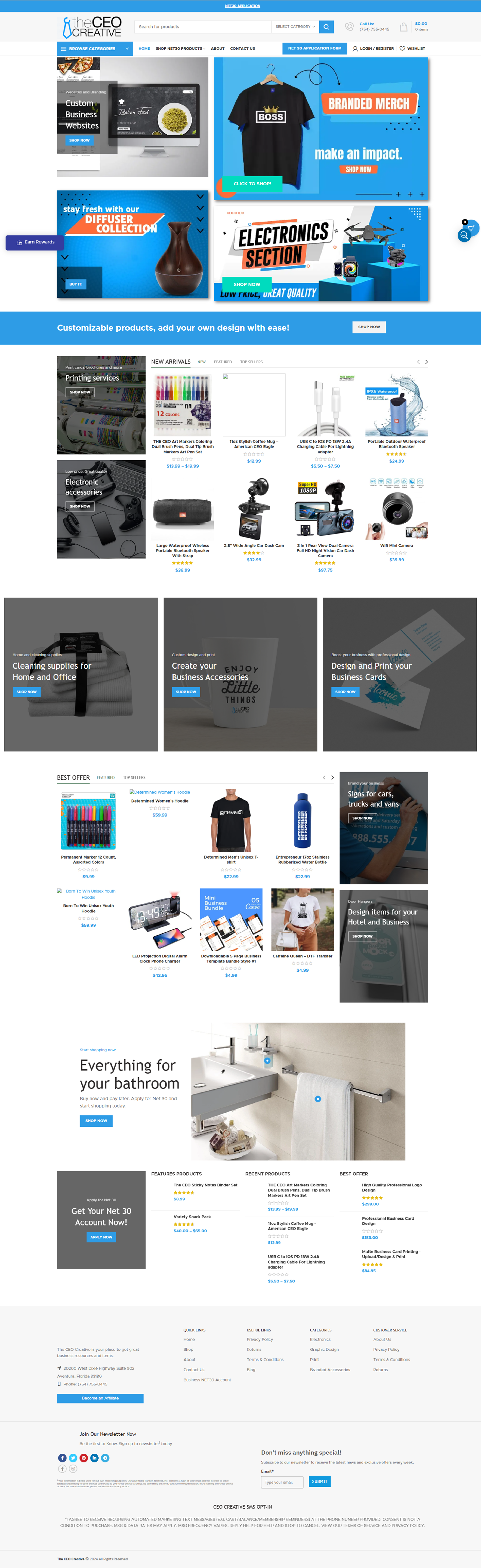 Before — old homepage, banner grid