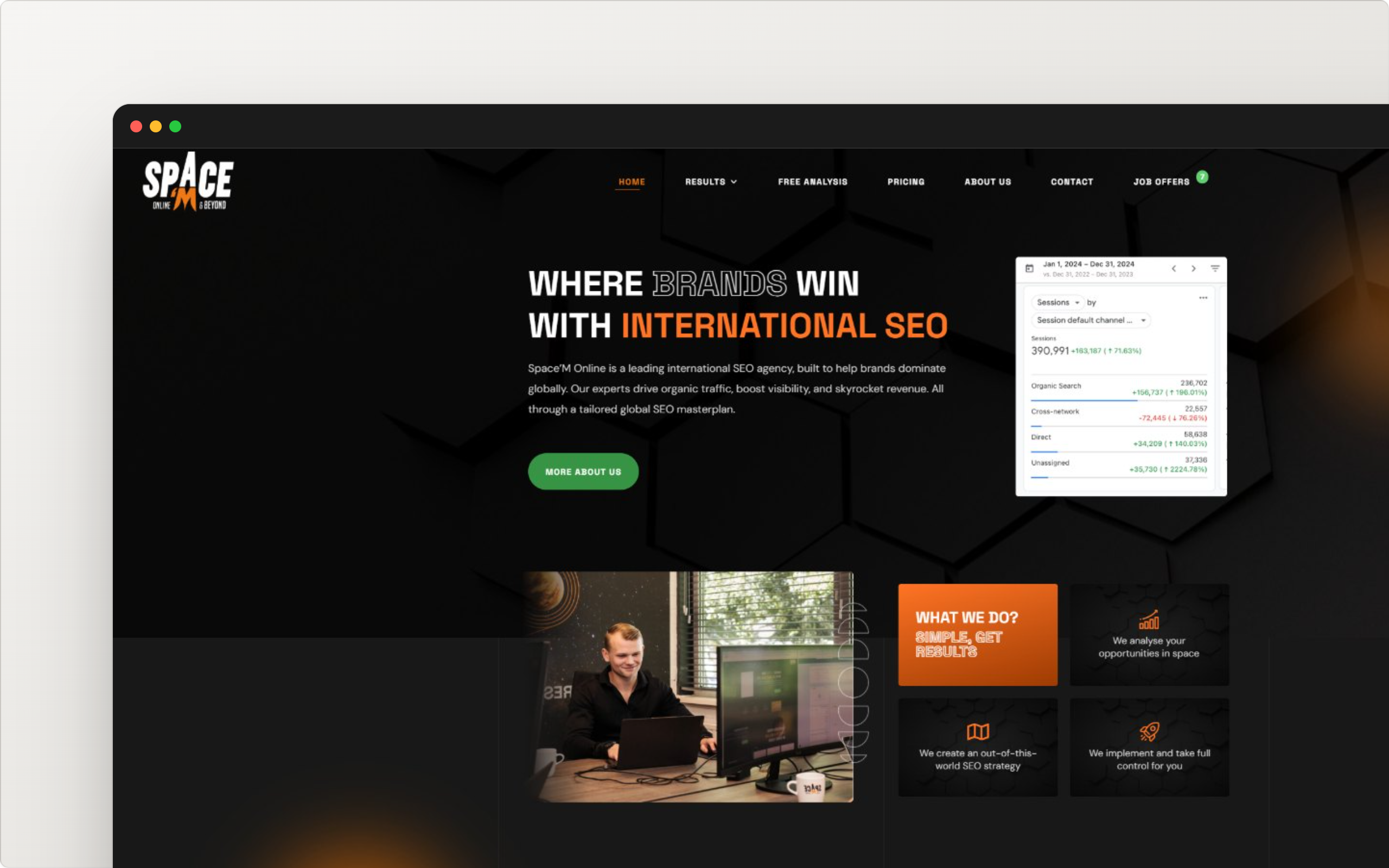 Space'M Online homepage
